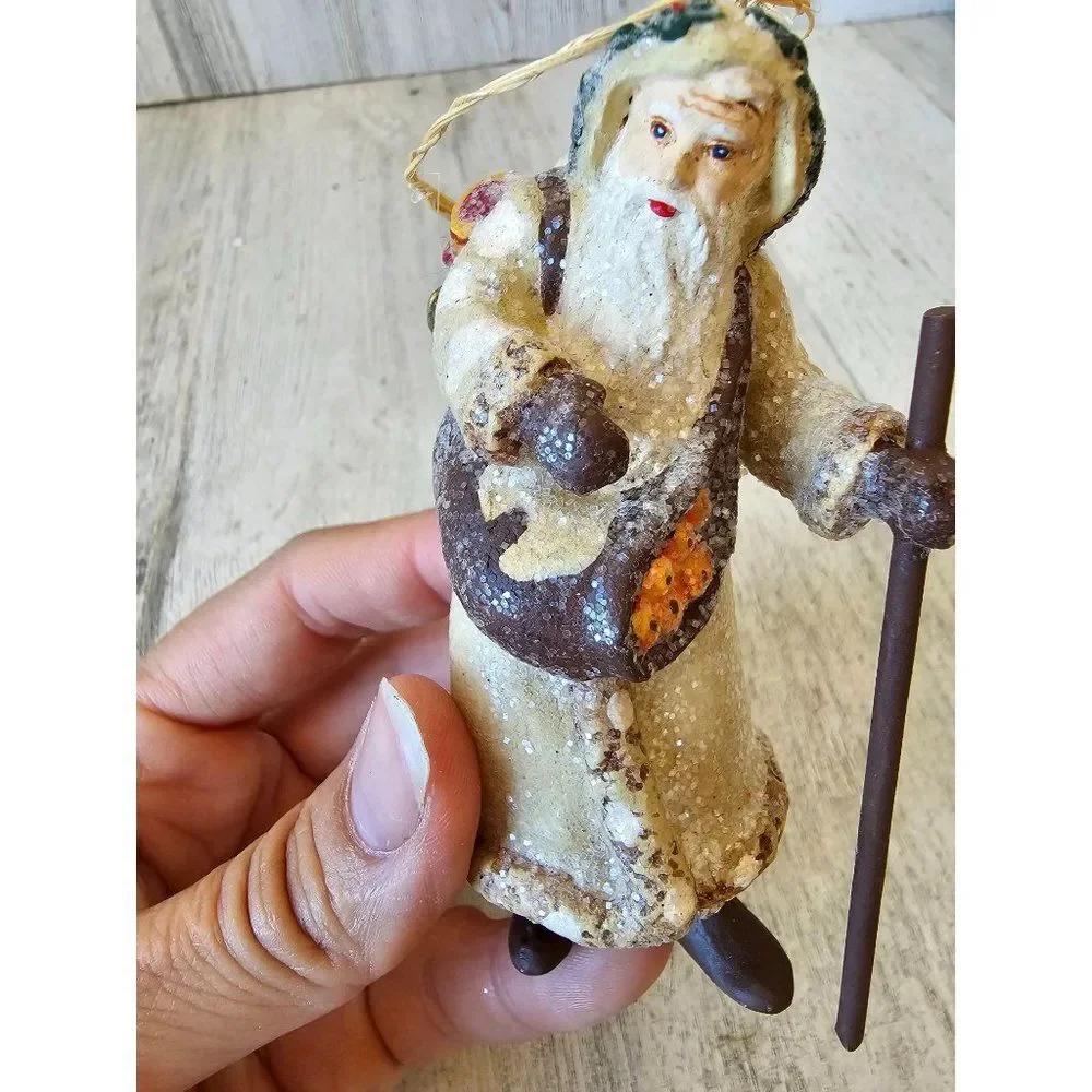 Glitter Santa bag white‎ fruit ornament Xmas tree